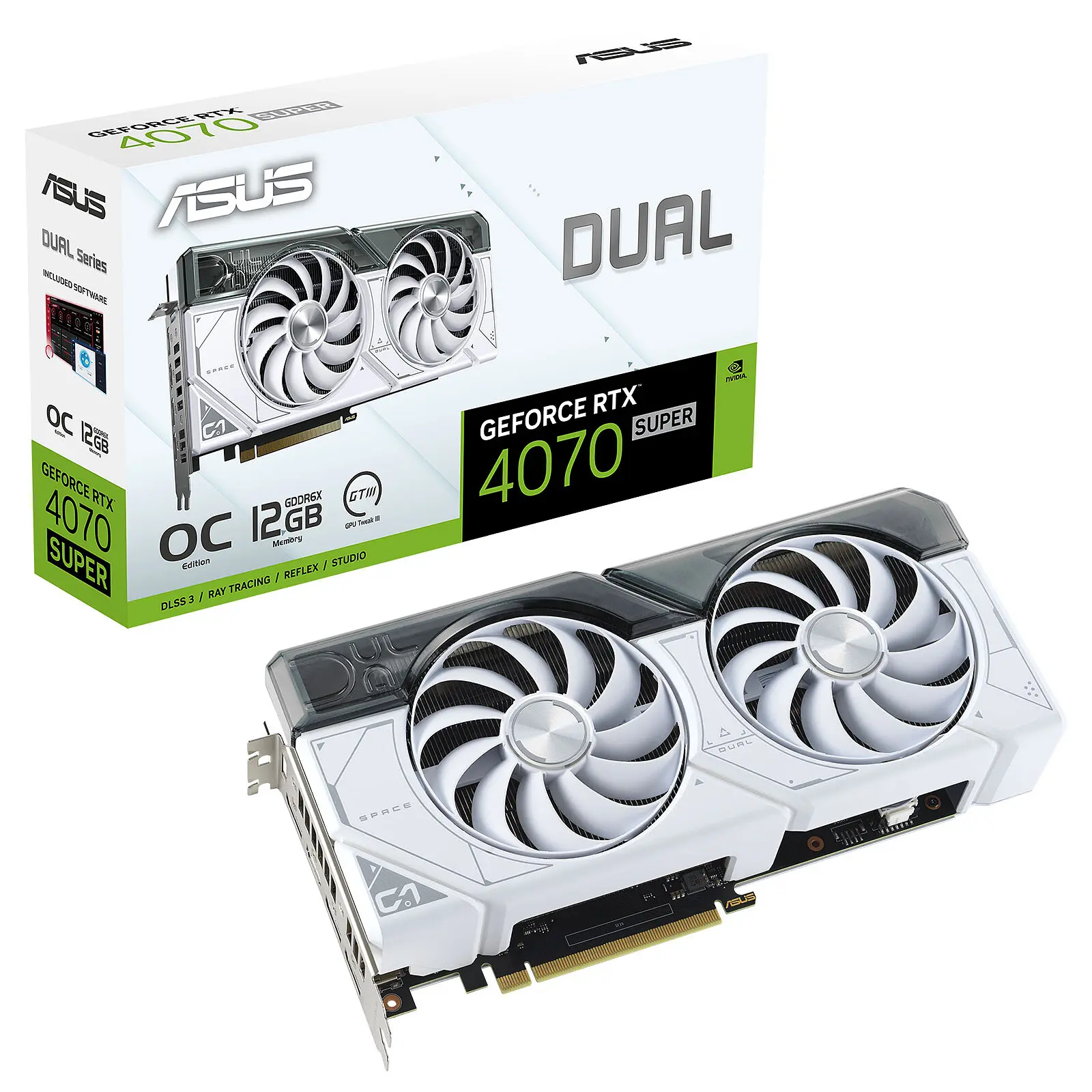 GPU RTX 4070 SUPER 12GB ASUS DUAL WHITE